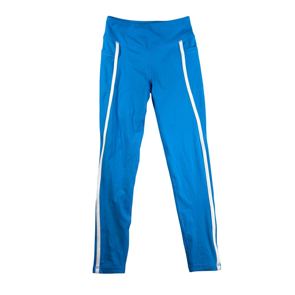DSG Girls Momentum High-Rise Leggings Blue White Stripe Size M NWT